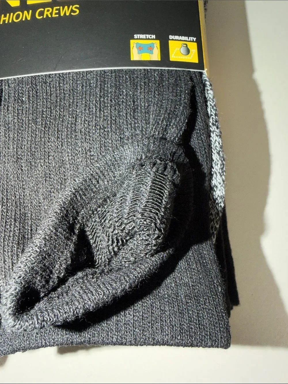 STANLEY Black Heather White Combo Cushioned Soft Cotton Blend Full Crew Socks
